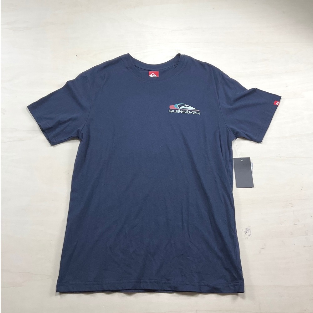 Quiksilver Mens Navy Blue Graphic Logo T-Shirt Size M New With Tags